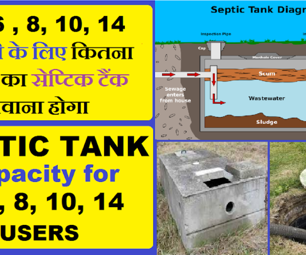 Size of septic tank for 25 users